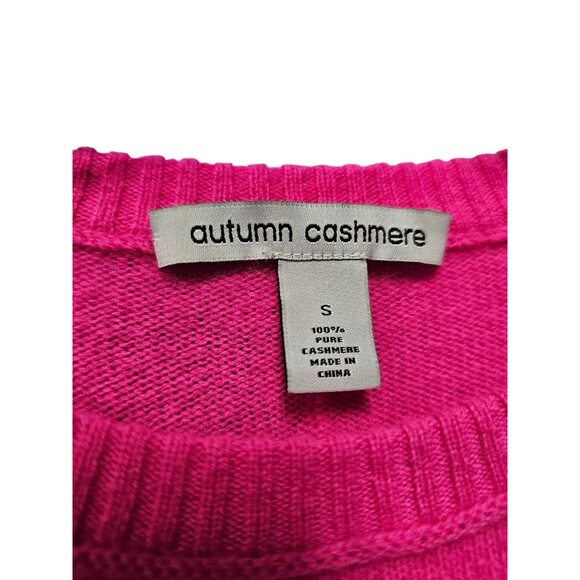 Autumn Cashmere Womens S Pure Cashmere Sweater Pink Jumper Crewneck Pullover - Picture 2 of 15